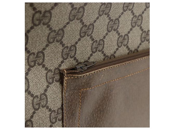 Borsa tote in PVC beige e rosso della linea Sherry GG Supreme di GUCCI Auth ep13075 - vista 17