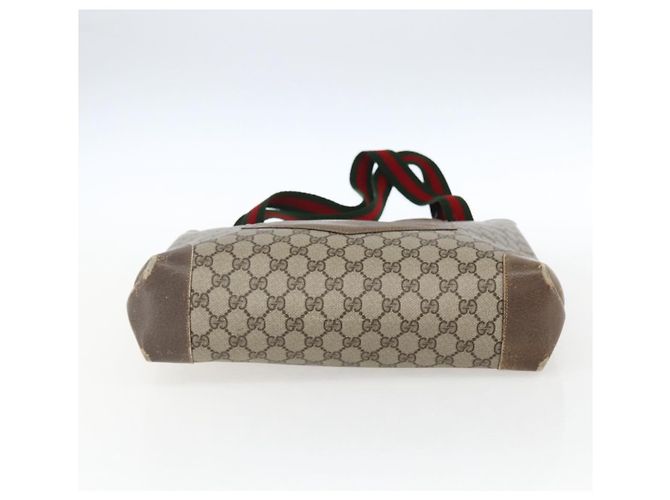 Borsa tote in PVC beige e rosso della linea Sherry GG Supreme di GUCCI Auth ep13075 - vista 5