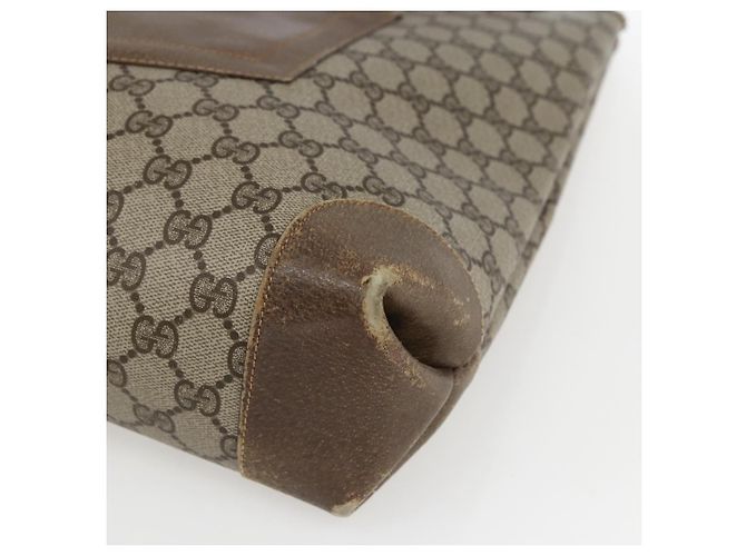 Borsa tote in PVC beige e rosso della linea Sherry GG Supreme di GUCCI Auth ep13075 - vista 9