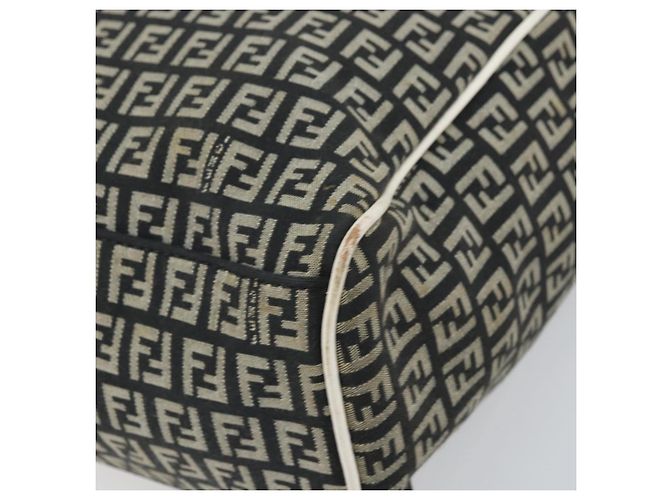 FENDI Zucchino Canvas Tote Bag Schwarz Gold Auth 169614 Golden - Ansicht 15