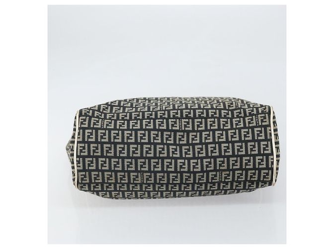 FENDI Zucchino Canvas Tote Bag Schwarz Gold Auth 169614 Golden - Ansicht 5