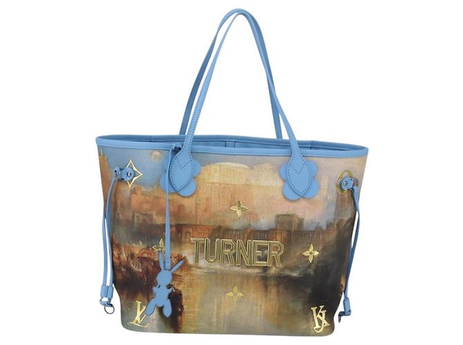 LOUIS VUITTON Masters Collection TURNER Neverfull MM Borsa Blu LV Auth 163470SM - vista 13