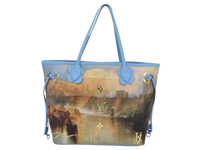 LOUIS VUITTON Masters Collection TURNER Neverfull MM Borsa Blu LV Auth 163470SM - vista 2