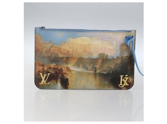 LOUIS VUITTON Masters Collection TURNER Neverfull MM Borsa Blu LV Auth 163470SM - vista 28