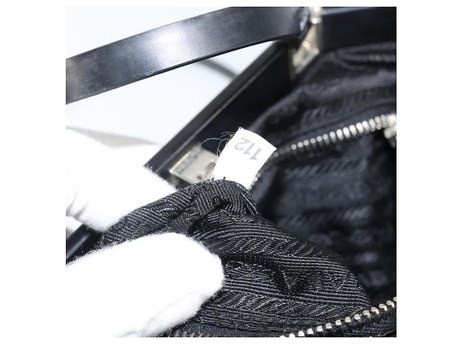 Borsa a Spalla PRADA Nylon Nero Argento Autentica 171629 - vista 12
