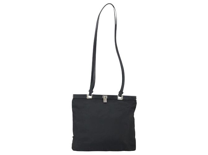 Borsa a Spalla PRADA Nylon Nero Argento Autentica 171629 - vista 13