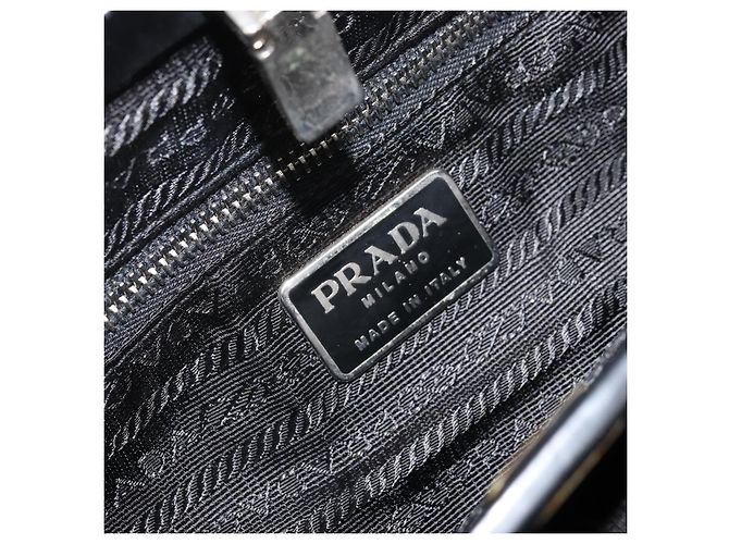 Borsa a Spalla PRADA Nylon Nero Argento Autentica 171629 - vista 17
