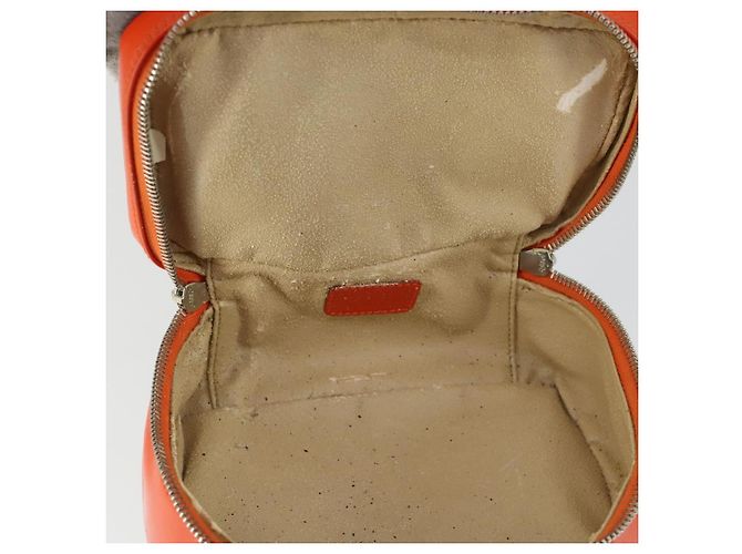 Bamboo Borsa a mano Vanity in bambù GUCCI in vernice arancione argento 032 1956 0151 Auth 170518 - vista 10