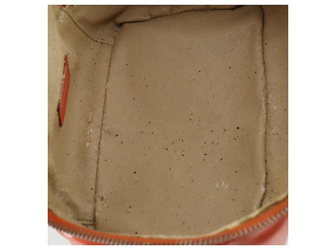 Bamboo Borsa a mano Vanity in bambù GUCCI in vernice arancione argento 032 1956 0151 Auth 170518 - vista 11