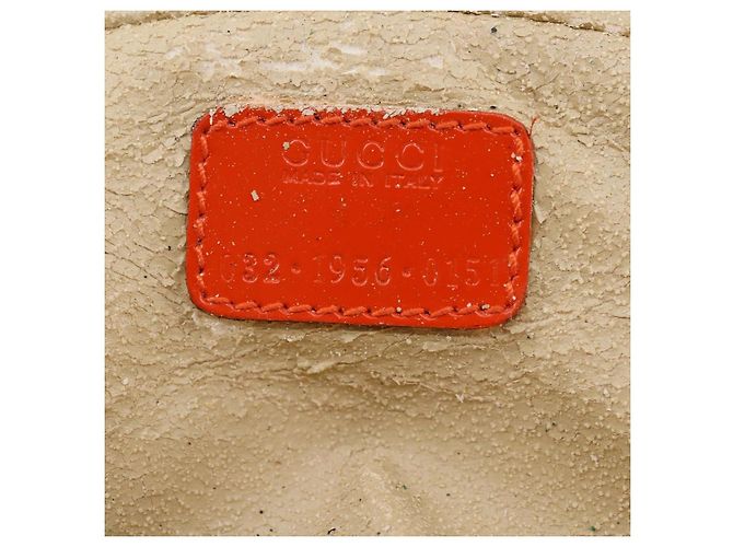 Bamboo Borsa a mano Vanity in bambù GUCCI in vernice arancione argento 032 1956 0151 Auth 170518 - vista 12