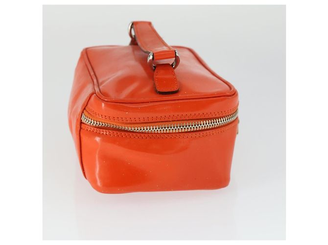 Bamboo Borsa a mano Vanity in bambù GUCCI in vernice arancione argento 032 1956 0151 Auth 170518 - vista 4