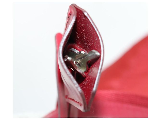 Borsa Boston PRADA Nylon 2way Rossa Argento Auth 169109 Rosso - vista 10
