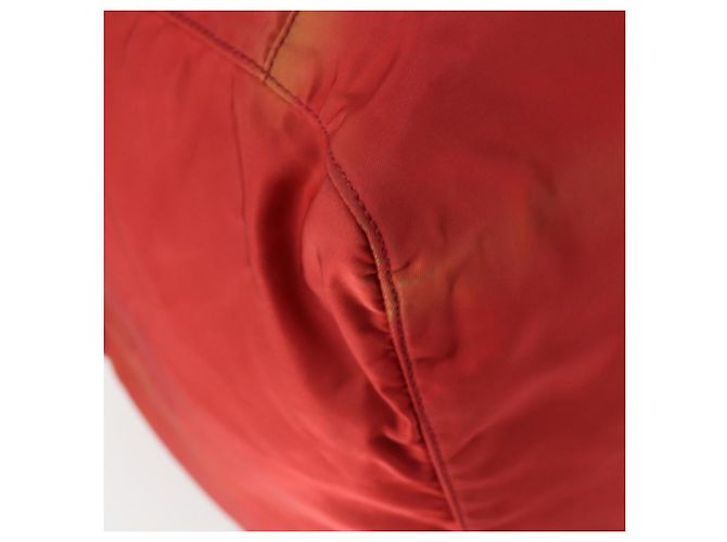 Borsa Boston PRADA Nylon 2way Rossa Argento Auth 169109 Rosso - vista 16