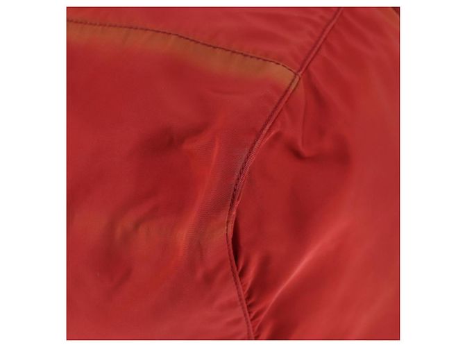 Borsa Boston PRADA Nylon 2way Rossa Argento Auth 169109 Rosso - vista 17