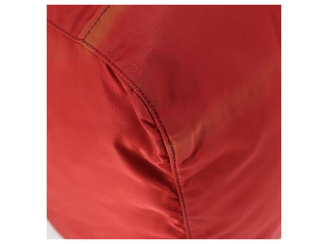 Borsa Boston PRADA Nylon 2way Rossa Argento Auth 169109 Rosso - vista 18