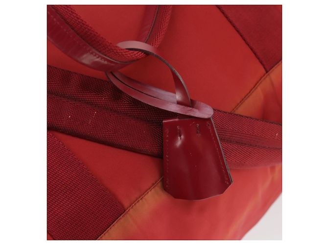 Borsa Boston PRADA Nylon 2way Rossa Argento Auth 169109 Rosso - vista 20