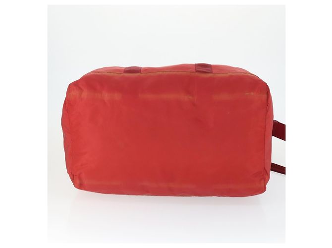 Borsa Boston PRADA Nylon 2way Rossa Argento Auth 169109 Rosso - vista 5