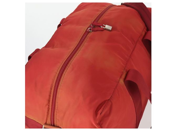 Borsa Boston PRADA Nylon 2way Rossa Argento Auth 169109 Rosso - vista 6
