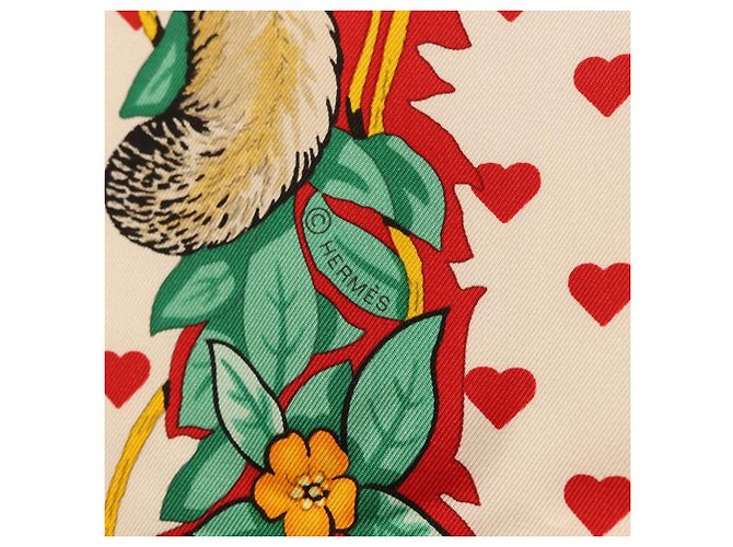 Hermès HERMES Carre 90 Schal ""JUNGLE LOVE"" Seide Weiß Auth am10795SAM - Ansicht 11