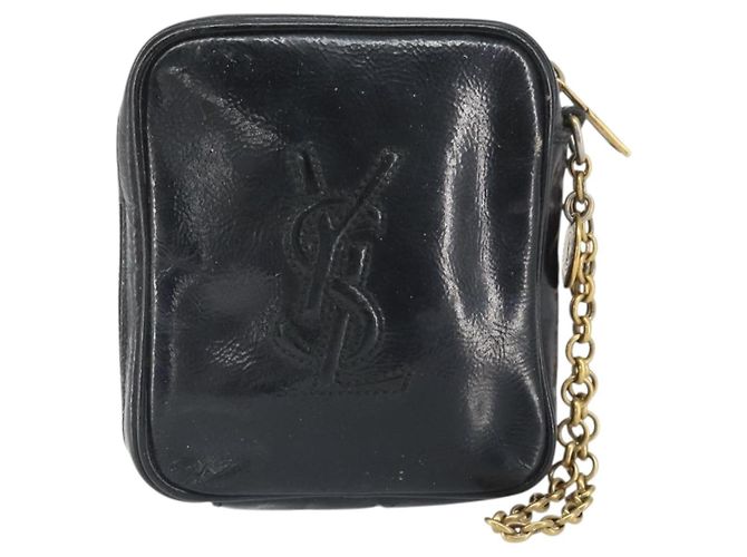 Pochette in pelle nera e oro SAINT LAURENT Auth bs33270 Nero D'oro - vista 13