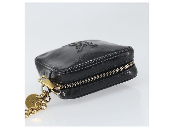 Pochette in pelle nera e oro SAINT LAURENT Auth bs33270 Nero D'oro - vista 5