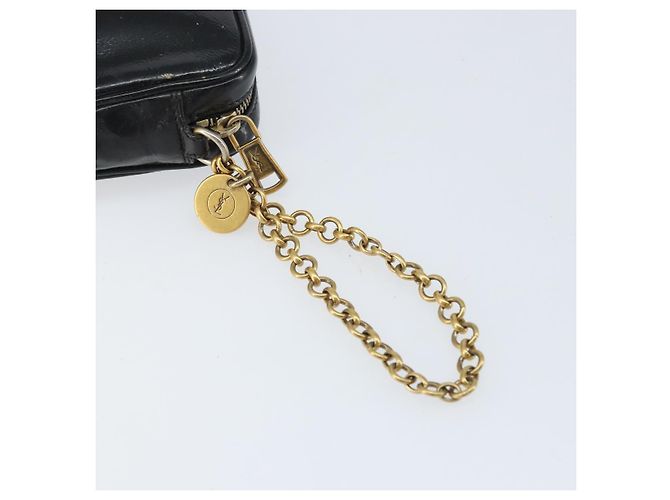Pochette in pelle nera e oro SAINT LAURENT Auth bs33270 Nero D'oro - vista 8