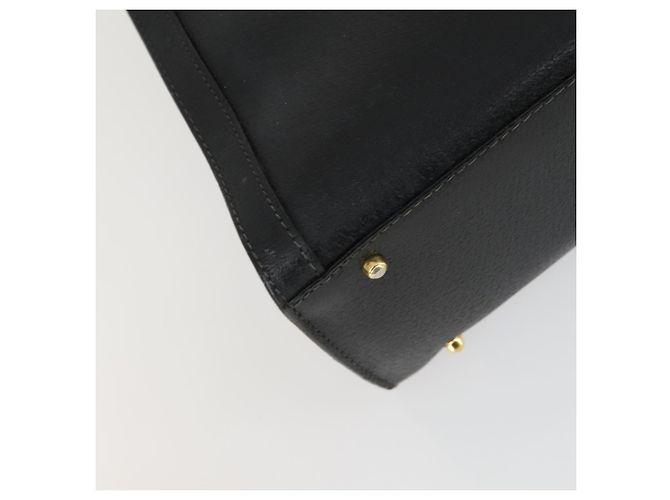 Borsa a mano in pelle Gucci Bamboo nera e oro 002 123 0260 Auth ep13295 Nero D'oro - vista 14