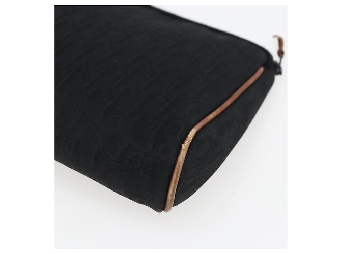 Pochette in tela Trotter Christian Dior Nero Oro Auth ti3761 D'oro - vista 10
