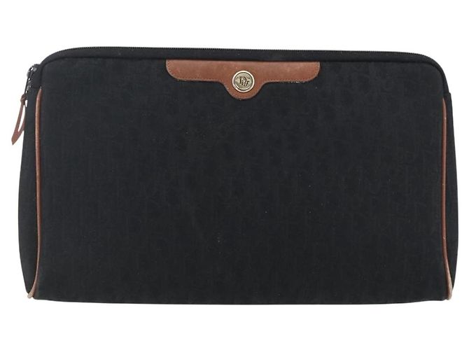 Pochette in tela Trotter Christian Dior Nero Oro Auth ti3761 D'oro - vista 2