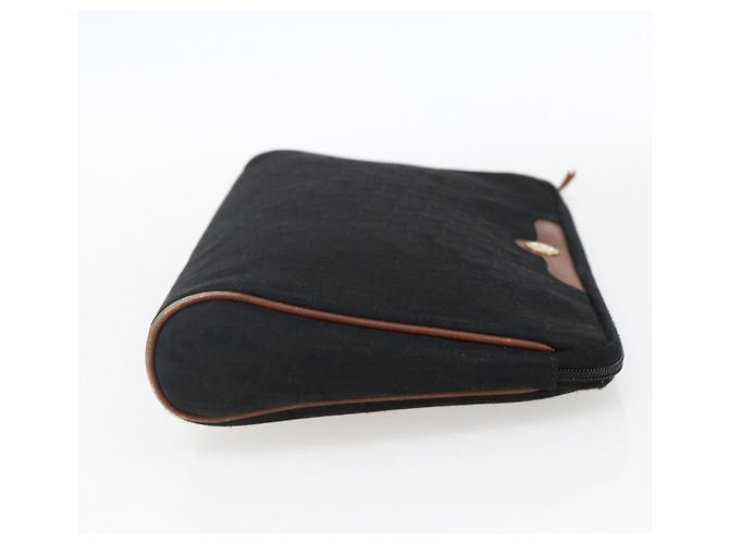 Pochette in tela Trotter Christian Dior Nero Oro Auth ti3761 D'oro - vista 5