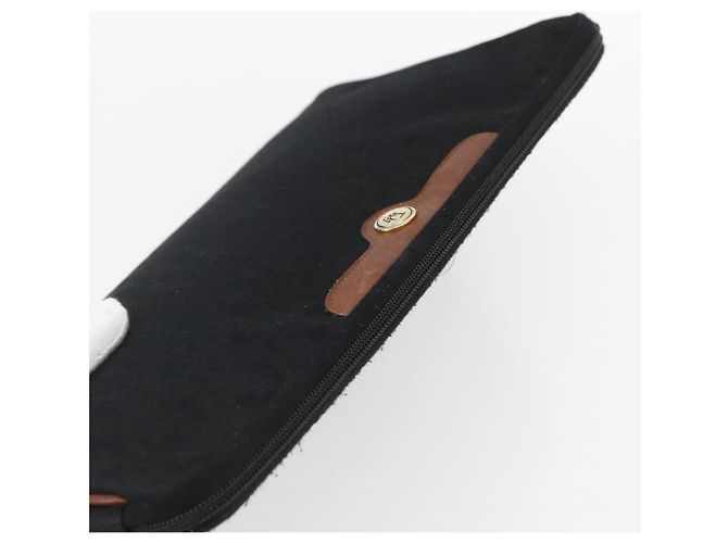 Pochette in tela Trotter Christian Dior Nero Oro Auth ti3761 D'oro - vista 6