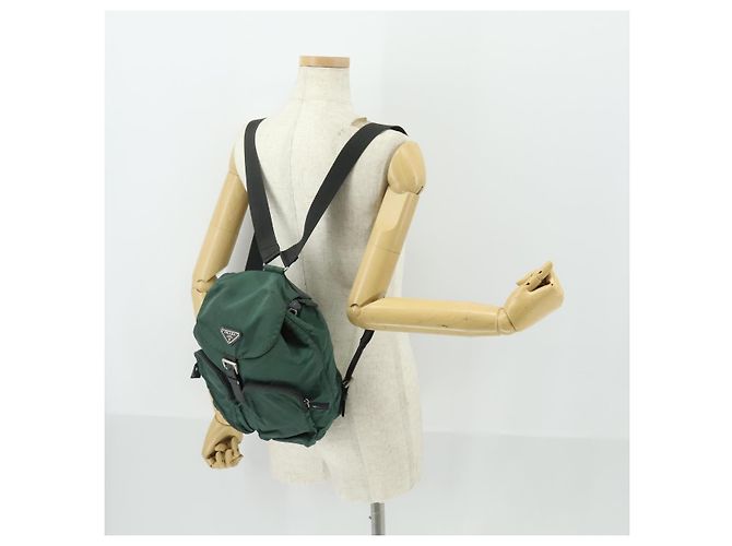 PRADA Rucksack aus Nylon grün silber authentisch 166306 - Ansicht 26