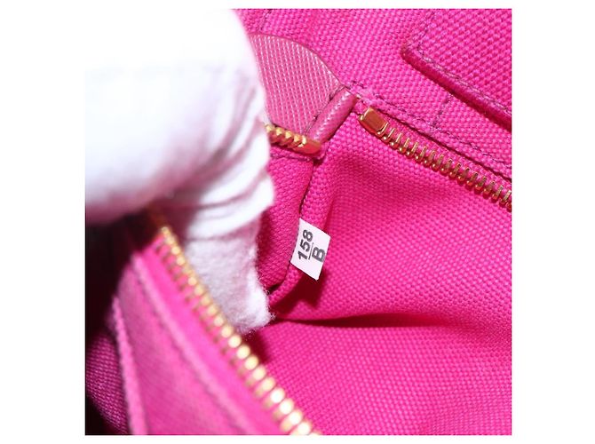 PRADA Canapa PM Borsa a mano in tela 2way Rosa Oro Auth ka2235 D'oro - vista 12