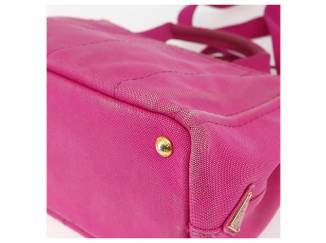 PRADA Canapa PM Borsa a mano in tela 2way Rosa Oro Auth ka2235 D'oro - vista 17