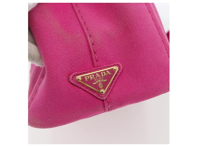 PRADA Canapa PM Borsa a mano in tela 2way Rosa Oro Auth ka2235 D'oro - vista 18