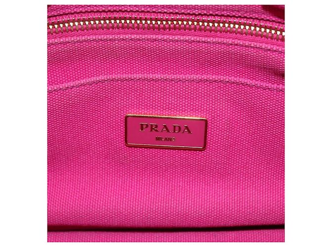 PRADA Canapa PM Borsa a mano in tela 2way Rosa Oro Auth ka2235 D'oro - vista 19