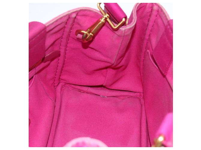 PRADA Canapa PM Borsa a mano in tela 2way Rosa Oro Auth ka2235 D'oro - vista 20