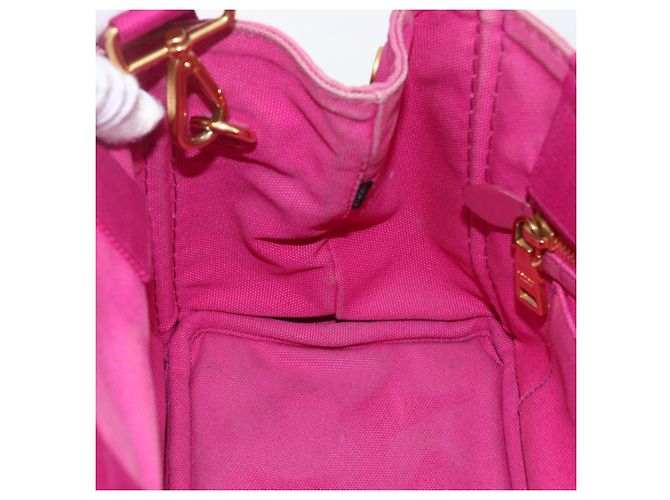 PRADA Canapa PM Borsa a mano in tela 2way Rosa Oro Auth ka2235 D'oro - vista 21