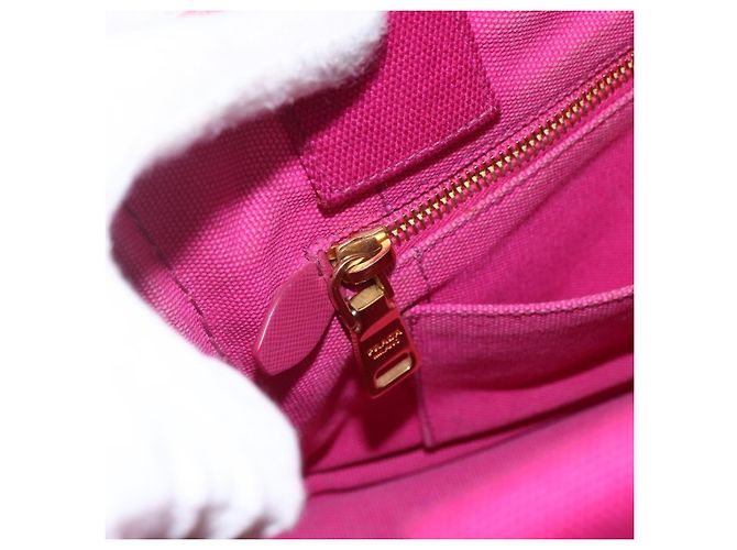 PRADA Canapa PM Borsa a mano in tela 2way Rosa Oro Auth ka2235 D'oro - vista 23
