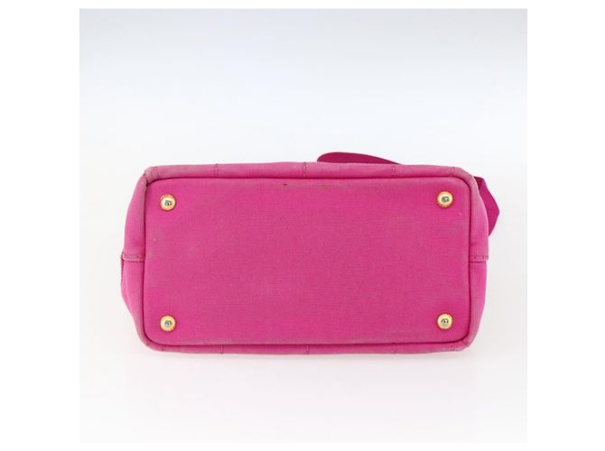 PRADA Canapa PM Borsa a mano in tela 2way Rosa Oro Auth ka2235 D'oro - vista 5