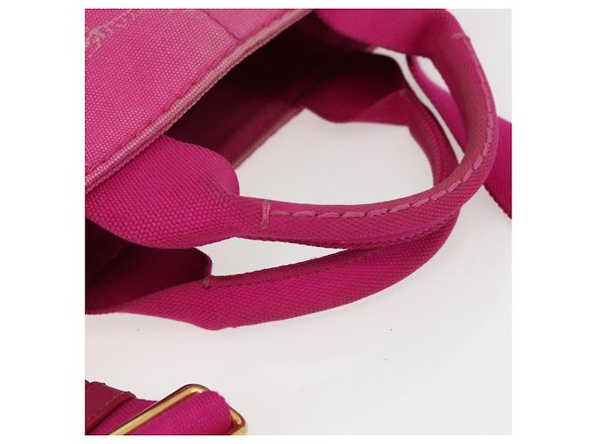 PRADA Canapa PM Borsa a mano in tela 2way Rosa Oro Auth ka2235 D'oro - vista 7