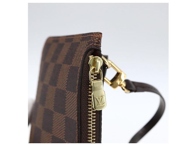 LOUIS VUITTON Pochette Neverfull PM Damier Ebene LV Auth BA10697 - vista 10