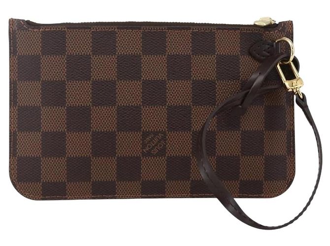 LOUIS VUITTON Pochette Neverfull PM Damier Ebene LV Auth BA10697 - vista 2