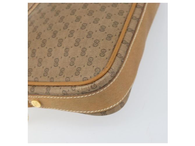 Gucci Borsa a Spalla Micro GG Supreme PVC Beige Oro Auth ep13139 D'oro - vista 14