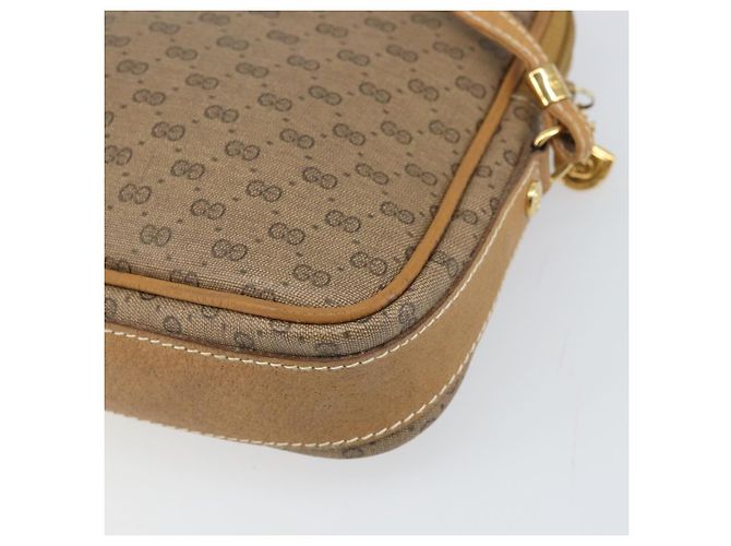 Gucci Borsa a Spalla Micro GG Supreme PVC Beige Oro Auth ep13139 D'oro - vista 15