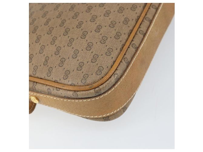 Gucci Borsa a Spalla Micro GG Supreme PVC Beige Oro Auth ep13139 D'oro - vista 16