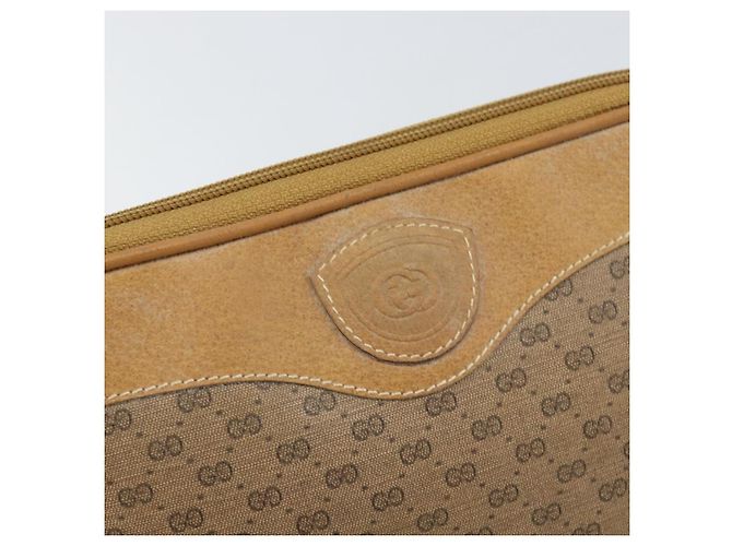 Gucci Borsa a Spalla Micro GG Supreme PVC Beige Oro Auth ep13139 D'oro - vista 17
