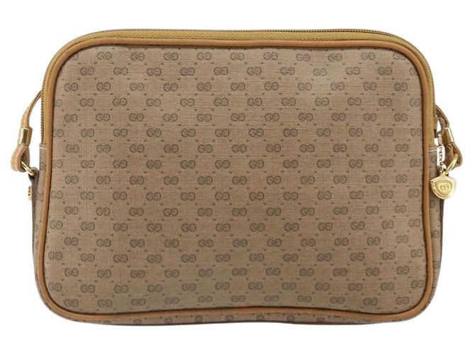 Gucci Borsa a Spalla Micro GG Supreme PVC Beige Oro Auth ep13139 D'oro - vista 2