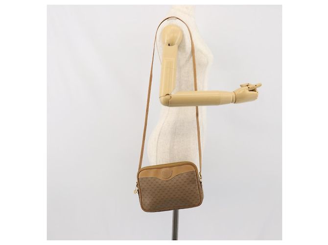 Gucci Borsa a Spalla Micro GG Supreme PVC Beige Oro Auth ep13139 D'oro - vista 21