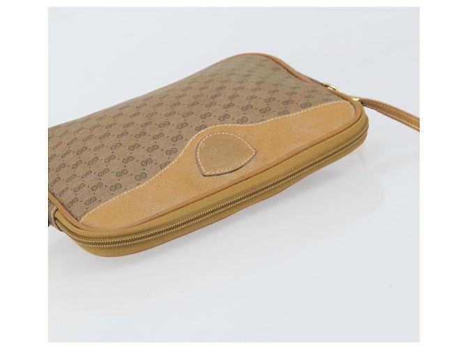 Gucci Borsa a Spalla Micro GG Supreme PVC Beige Oro Auth ep13139 D'oro - vista 6